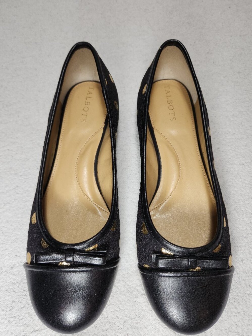 Talbot's Blair Cap Toe Ballet Flats - Foil Dot Jacquard, Size 7